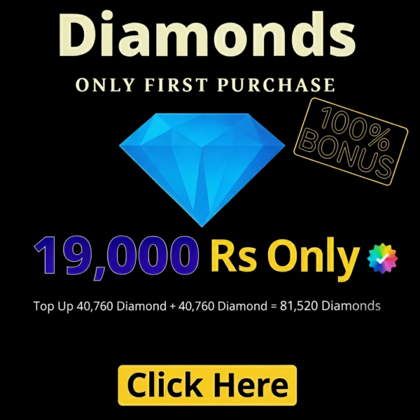 Top Up 40,760  Diamond + 40,760 Diamond   =  81,520  💎