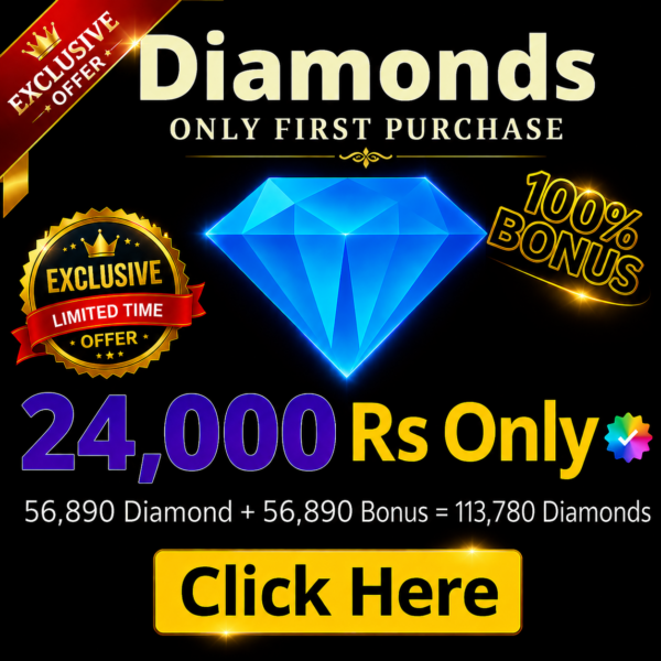 Top Up Diamond 56,890 Diamond + 56,890 Bonus = 113,780 Diamonds