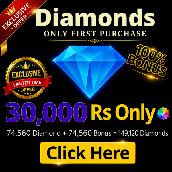 Top Up Diamond 74,560 Diamond + 74,560 Bonus = 149,120 Diamonds💎